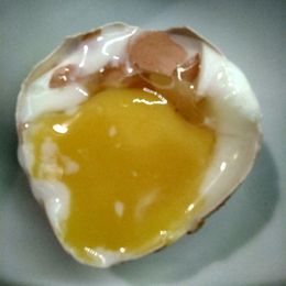 egg after 1 minute of boiling